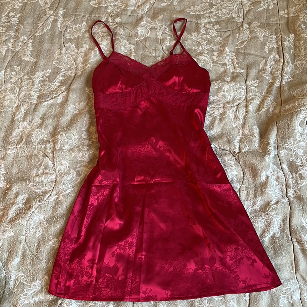 Dainty Red Slip Dress